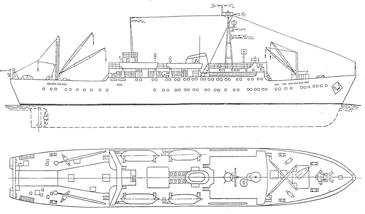 БМРТ Пулковский Меридиан проект 1288 чертежи