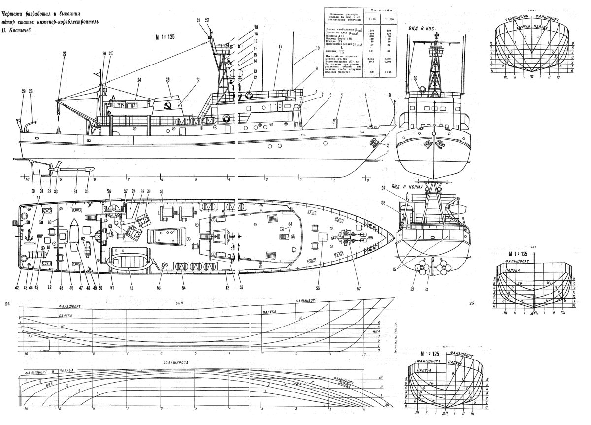 Водолазный бот проекта 535 чертежи