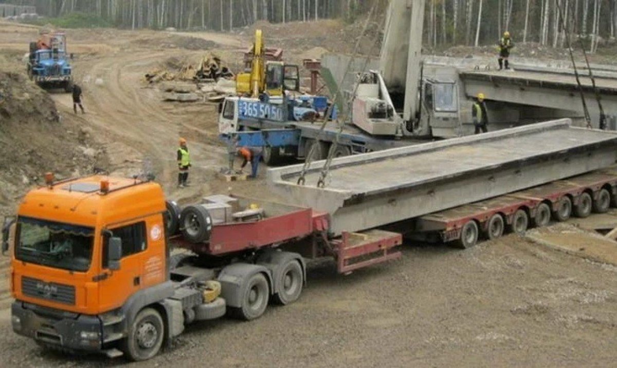 Транспортировка плит перекрытия