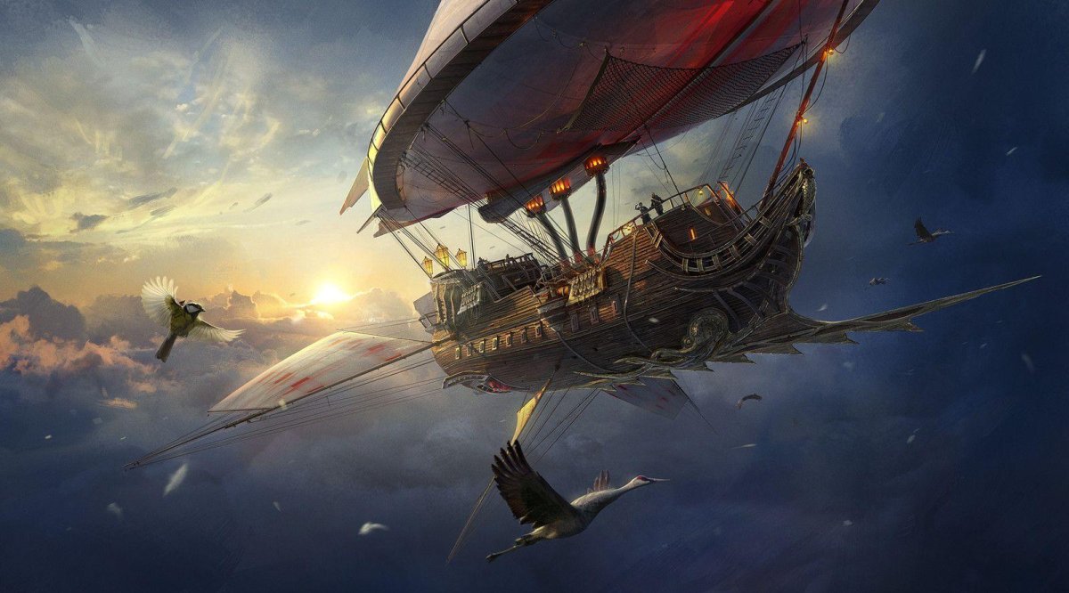 Дирижабль арт дизельпанк