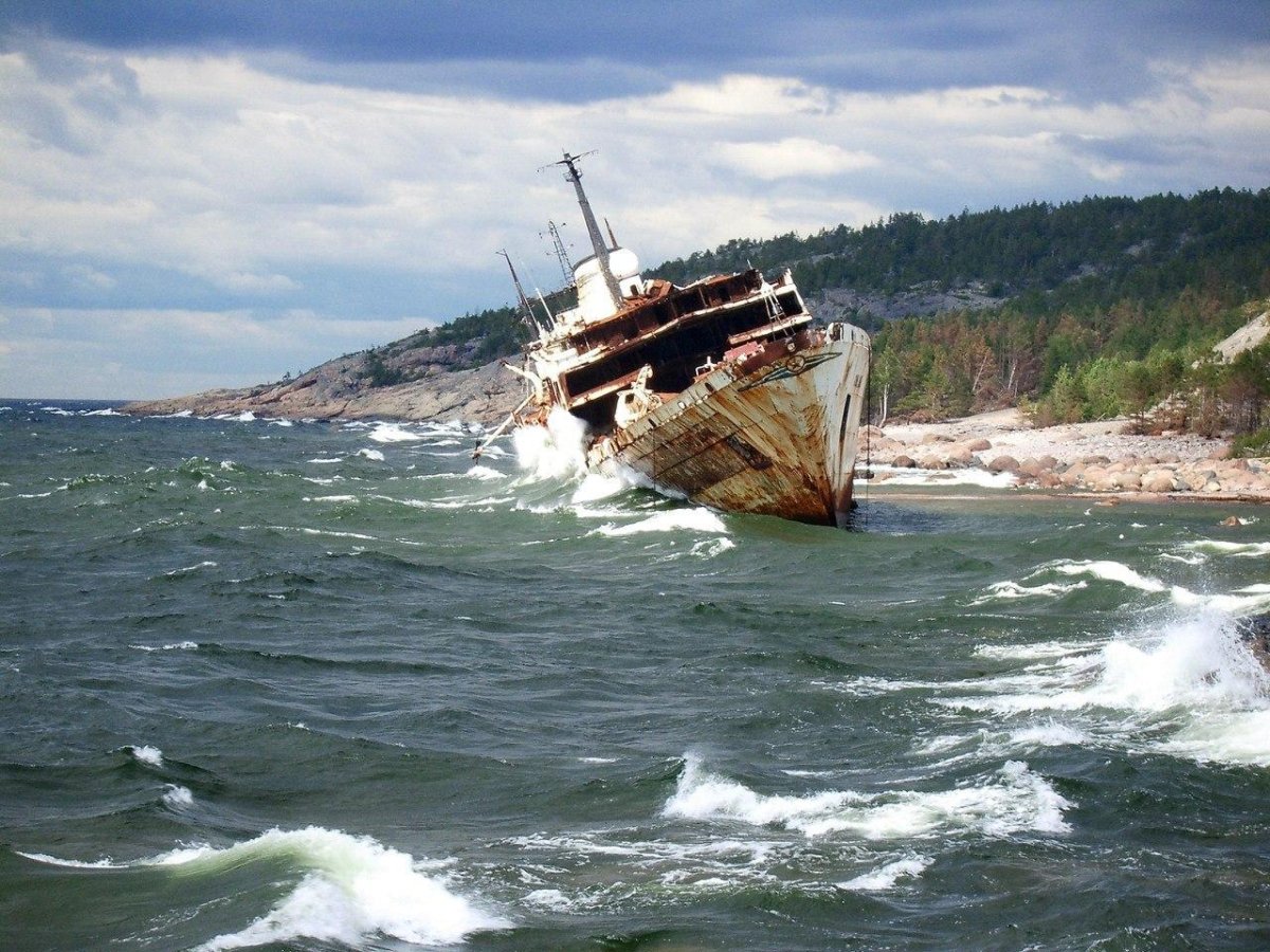 Судно Леонид Демин остров Гогланд