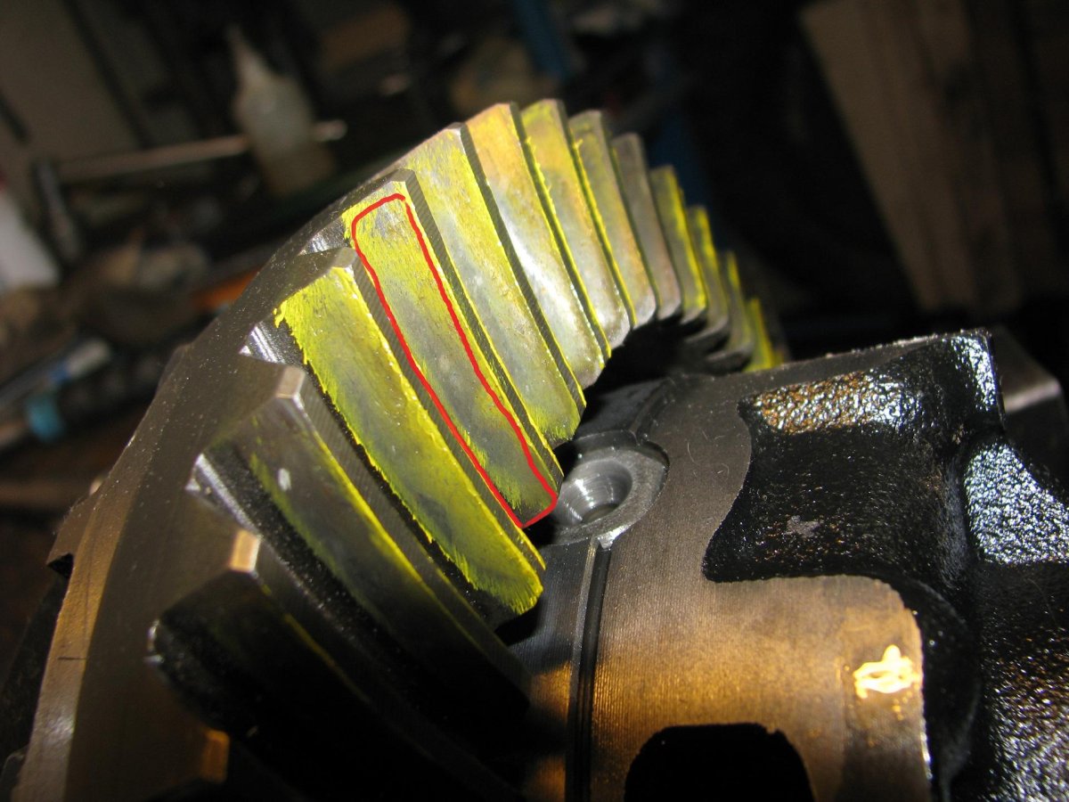 Пятно контакта главной пары редуктора ЗИЛ 130