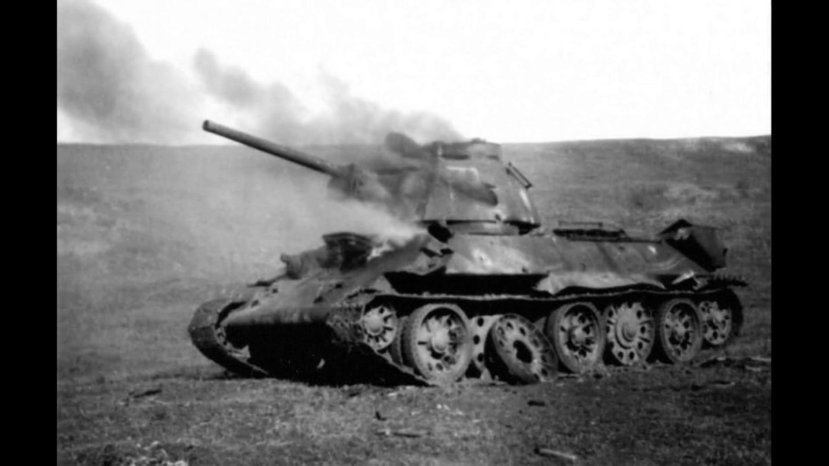 Подбитый т 34 Курская дуга