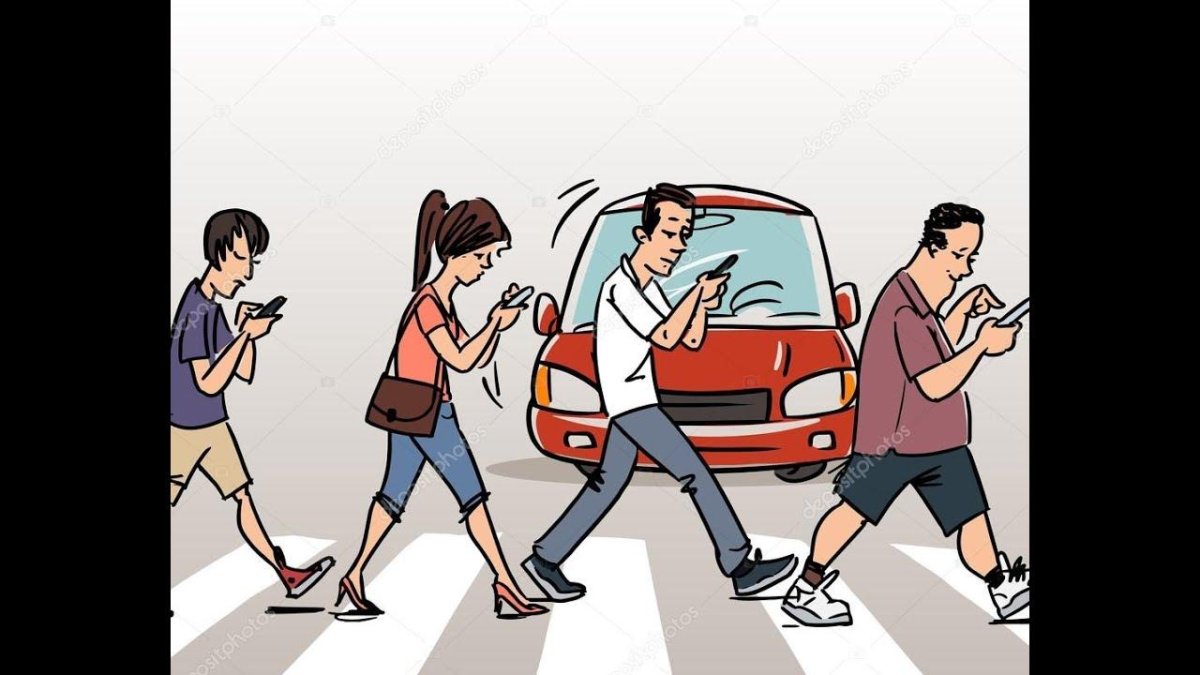 Пешеход с телефоном