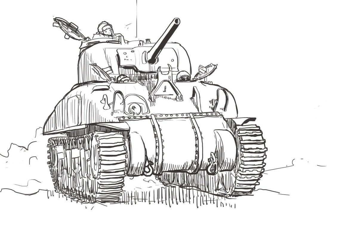Раскраска танк Шерман