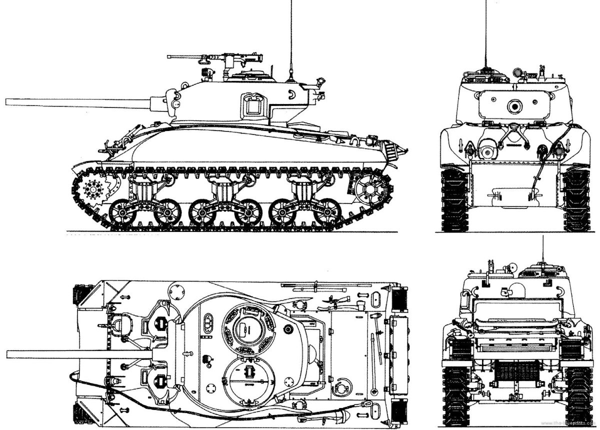 Шерман м4а3 76 w чертежи