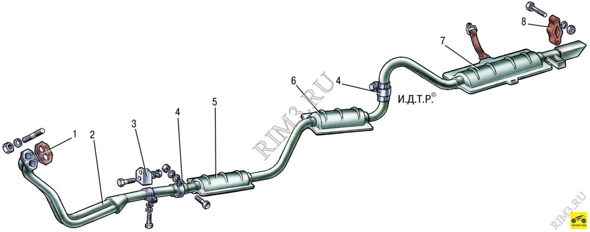 Труба глушителя ВАЗ 2107 инжектор