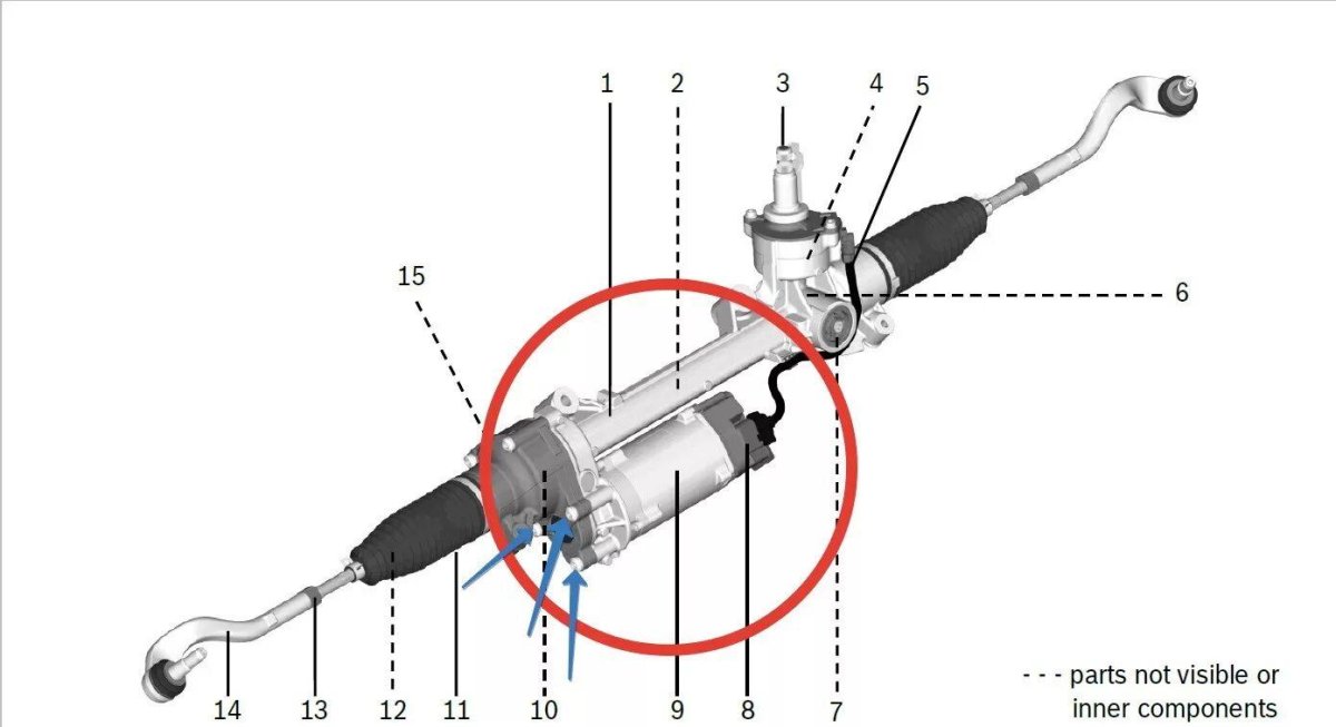 Рулевая рейка BMW f30 схема