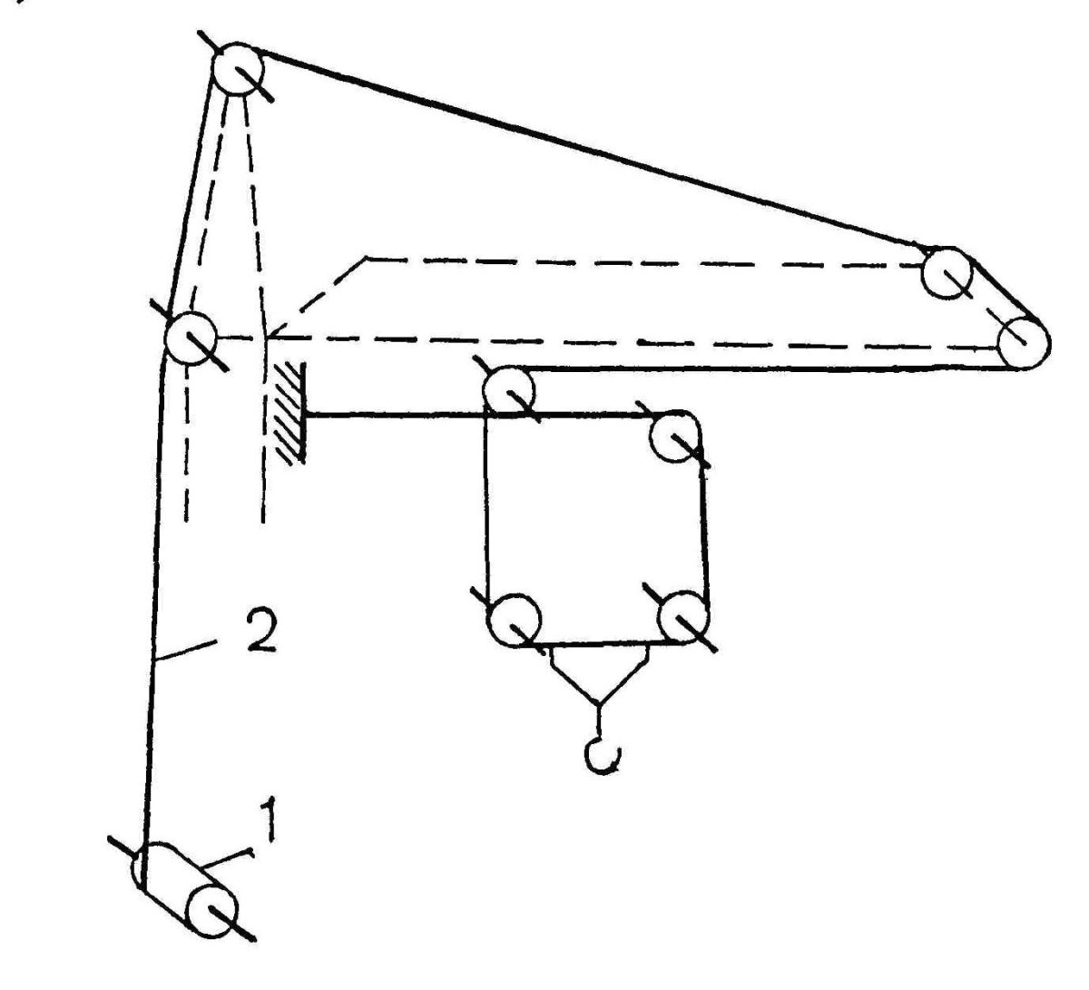 Схема запасовки канатов крана