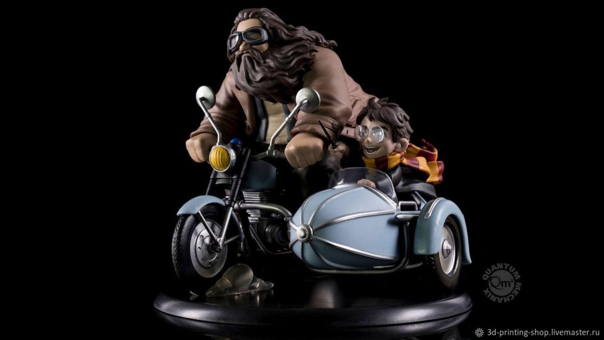 Хагрид и Гарри на мотоцикле