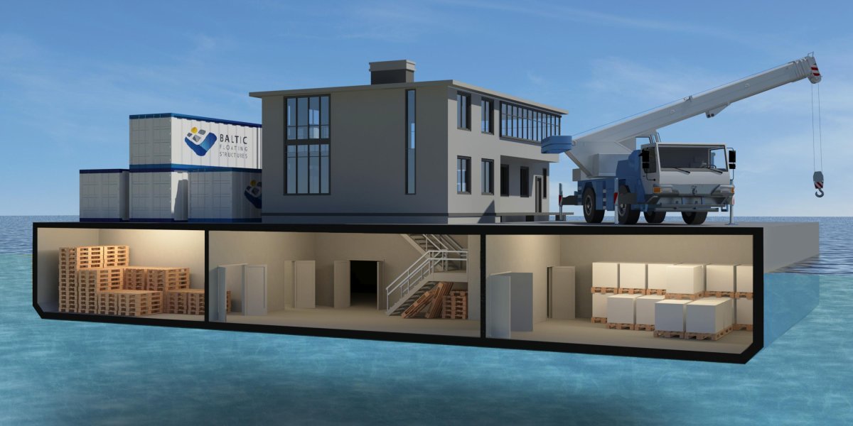 Плавучий бетонный дебаркадер