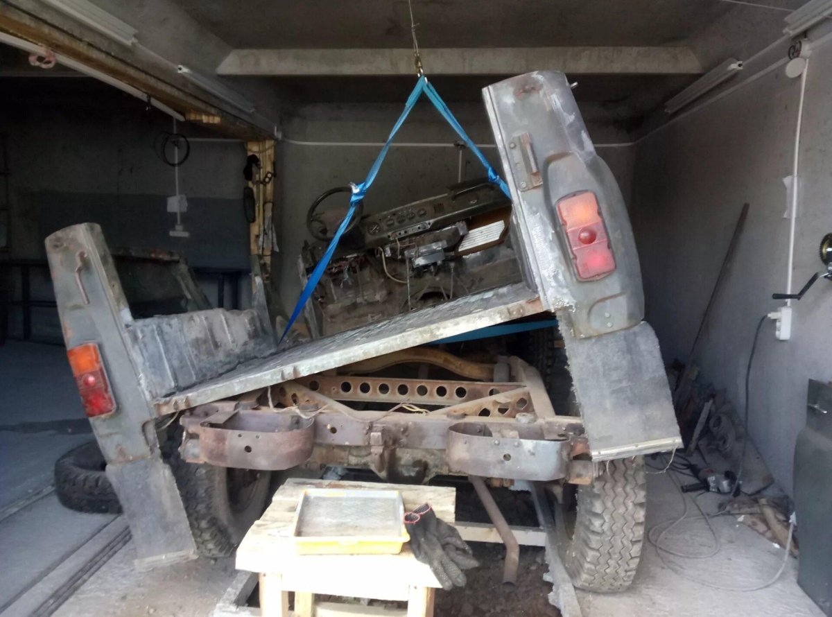 Снятие кузова с рамы УАЗ 469
