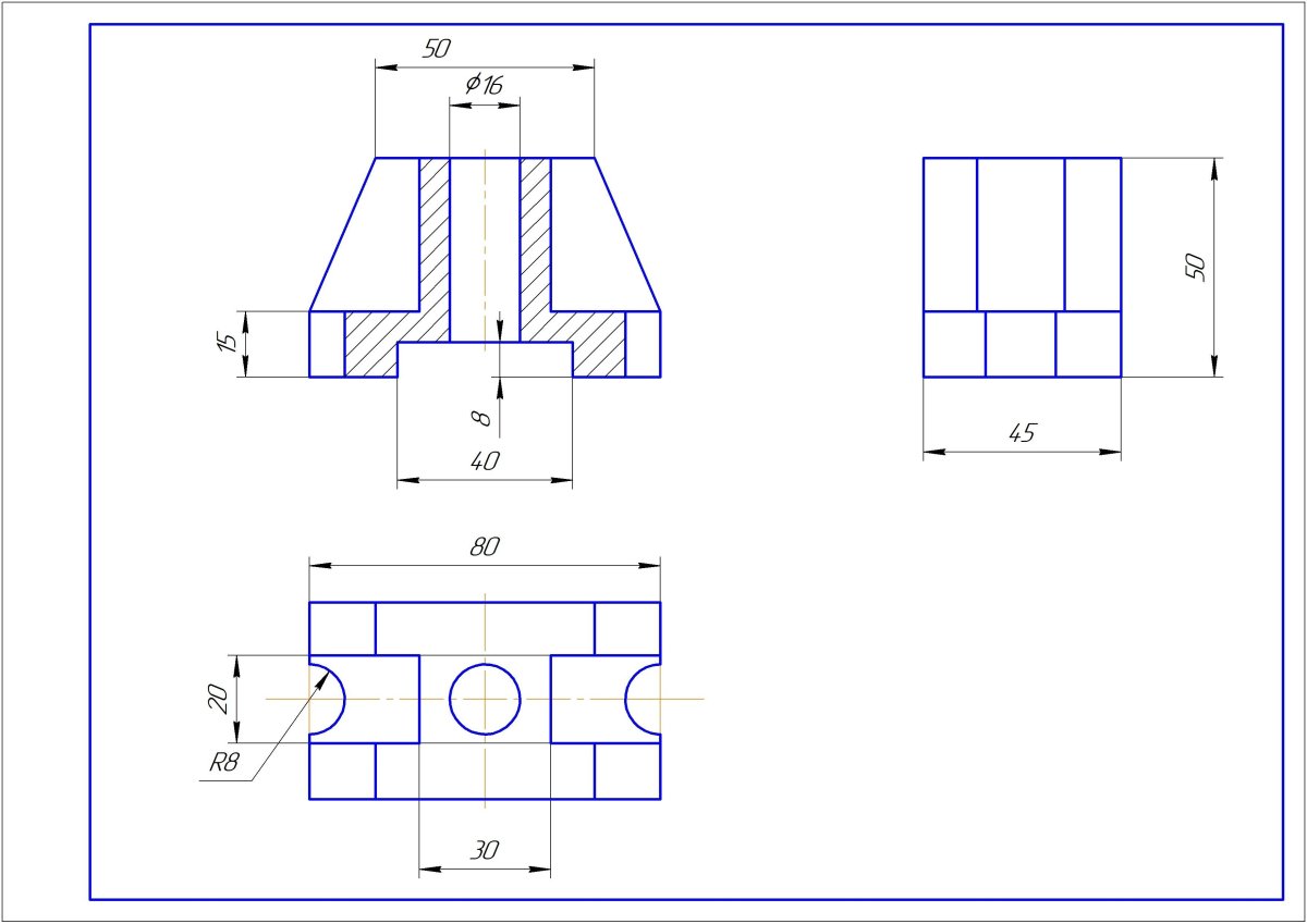 Чертеж детали ползун сталь