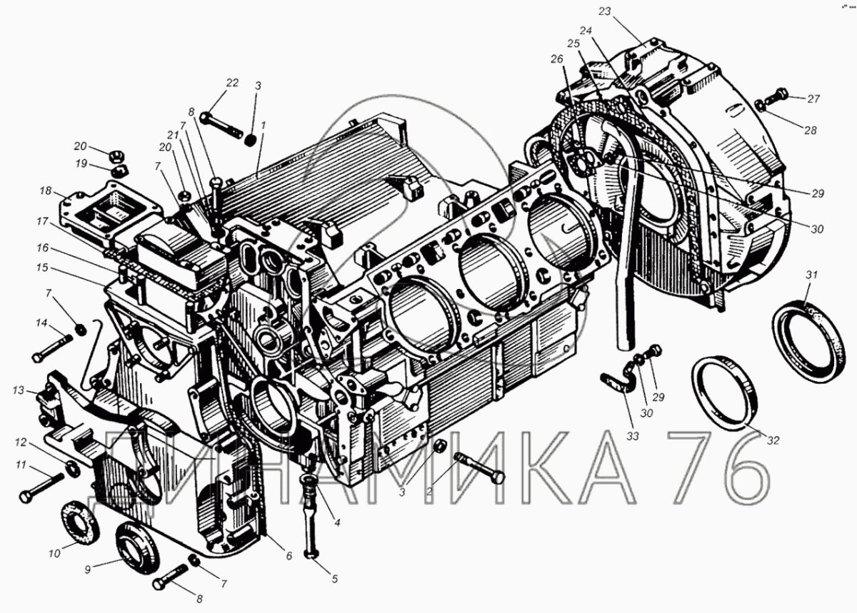 Блок цилиндров двигателя ЯМЗ 236