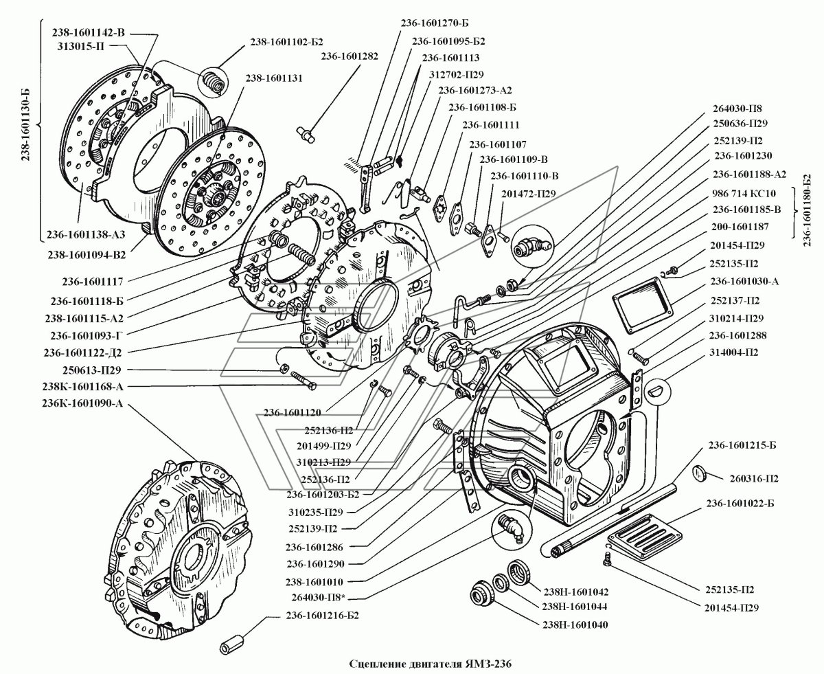 Муфта сцепления ЯМЗ 238 двухдисковая