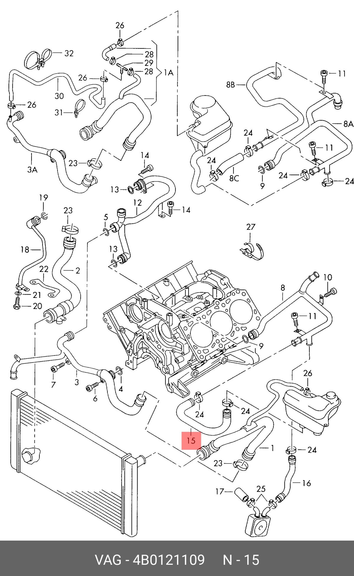 Система охлаждения Ауди а6 с5 2.4