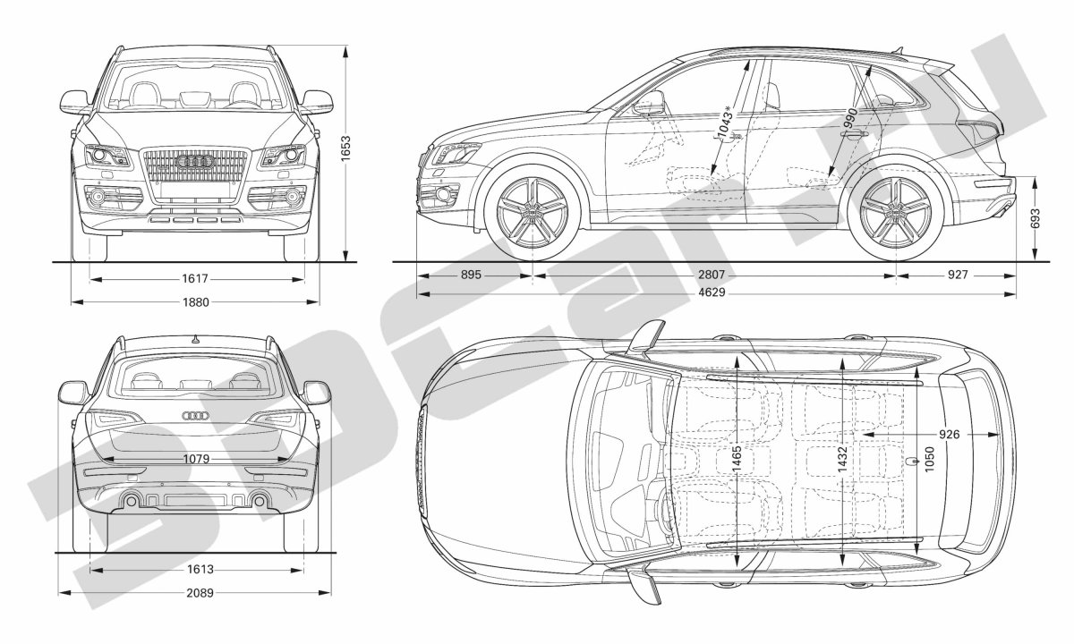 Ауди q5 габариты кузова