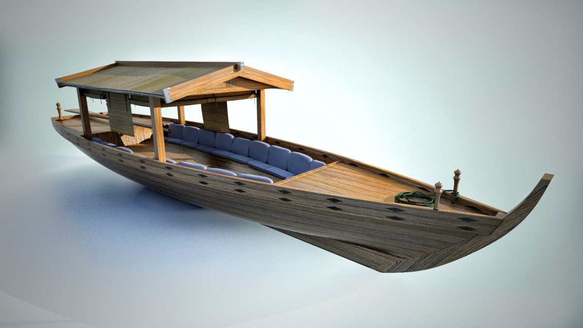 Лодка деревянная сверху