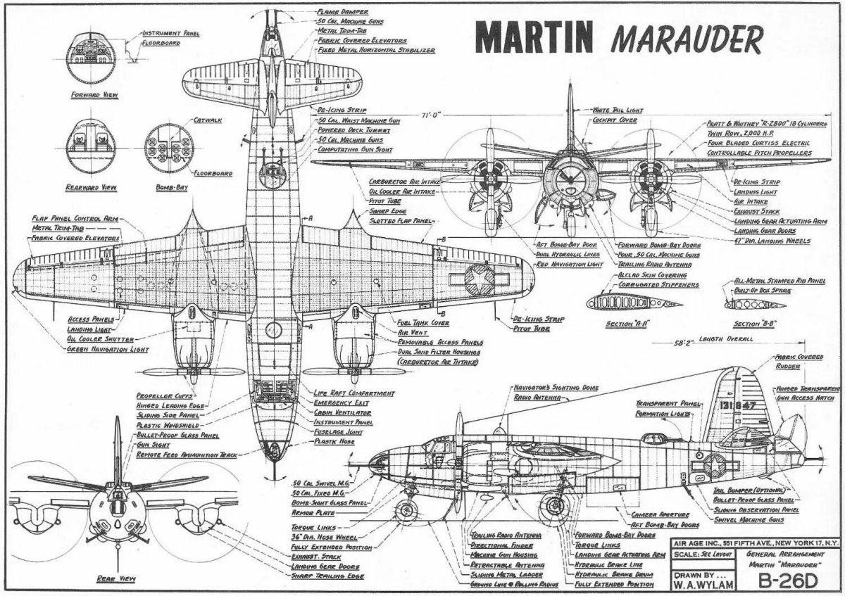 Boeing b-17 Flying Fortress чертежи
