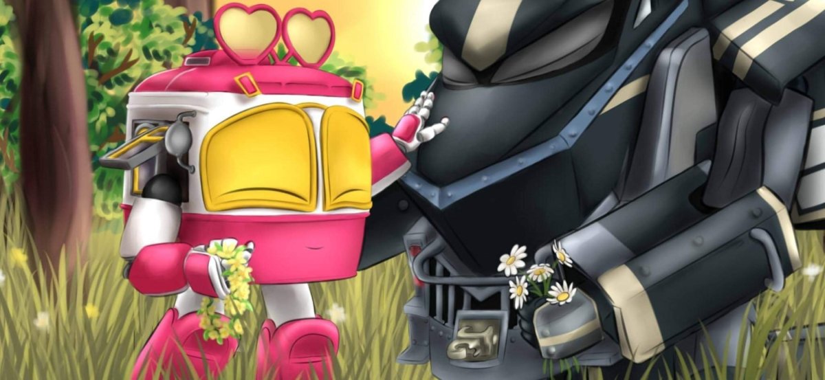 Роботы поезда Дюк и Селли любовь