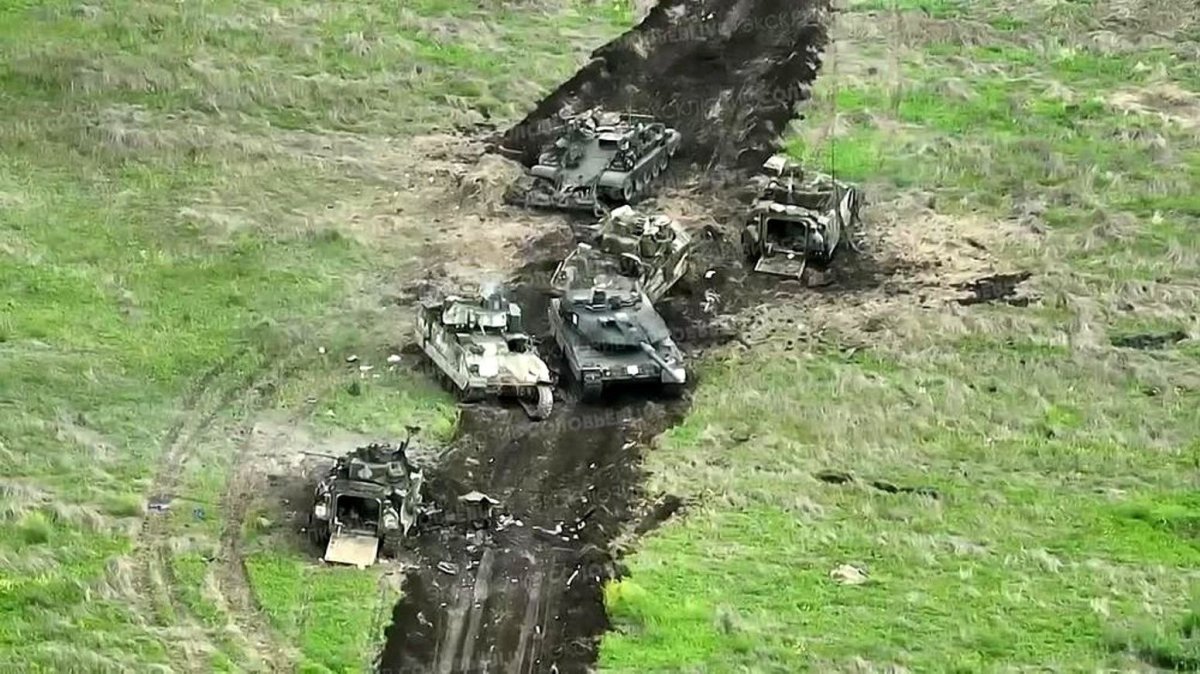 Уничтоженный леопард на Украине