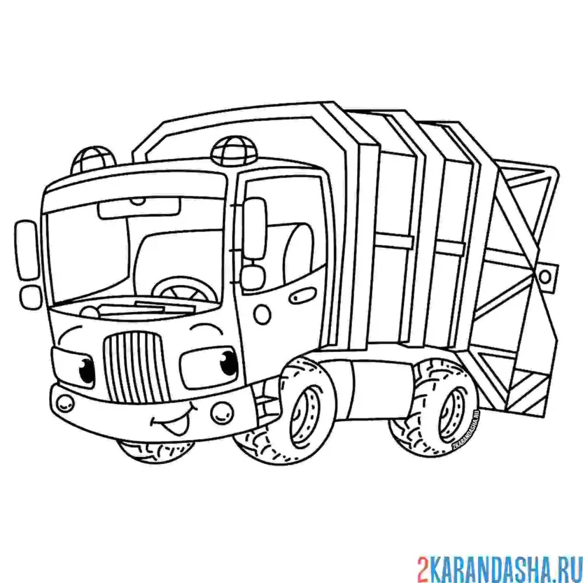 Раскраски для мальчиков мусоровоз