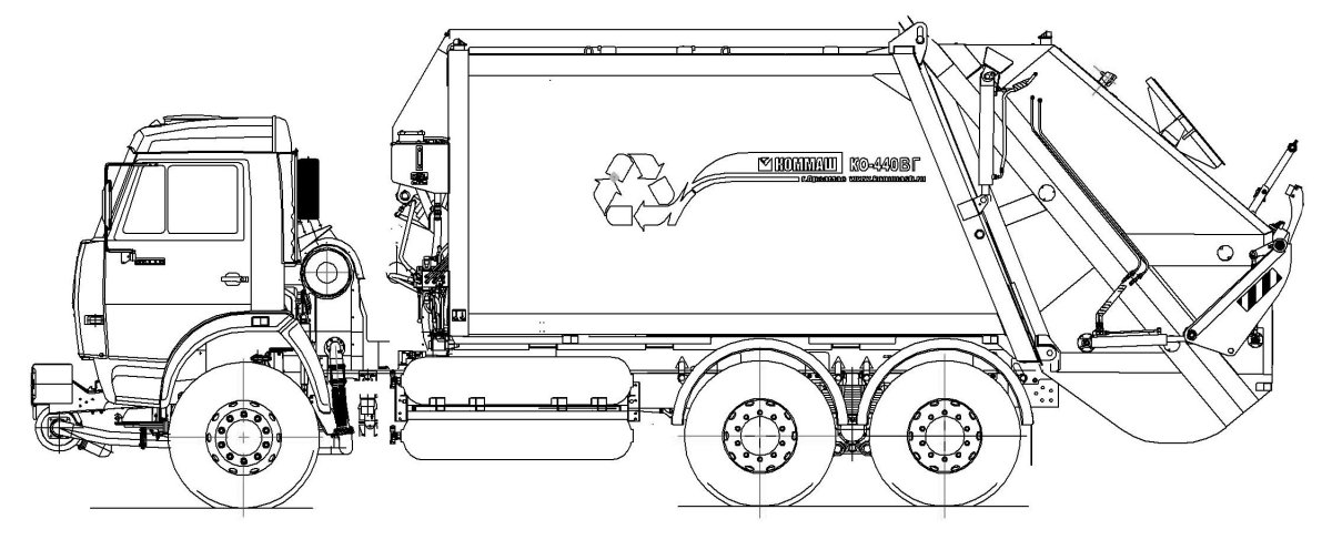 КАМАЗ 65115 манипулятор сзади