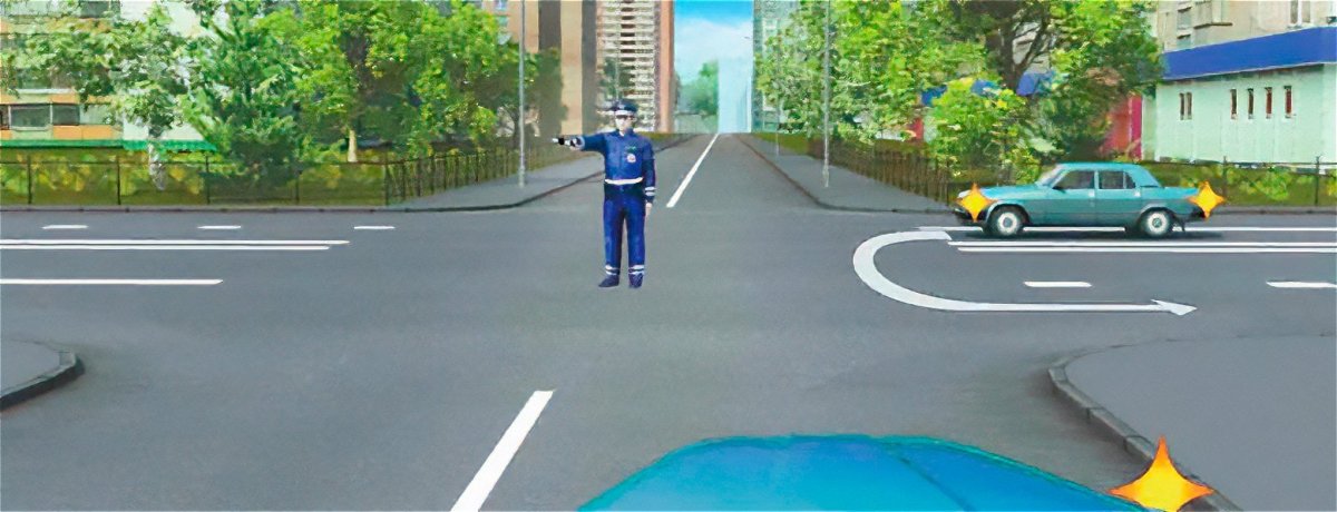 Регулировщик поворот направо