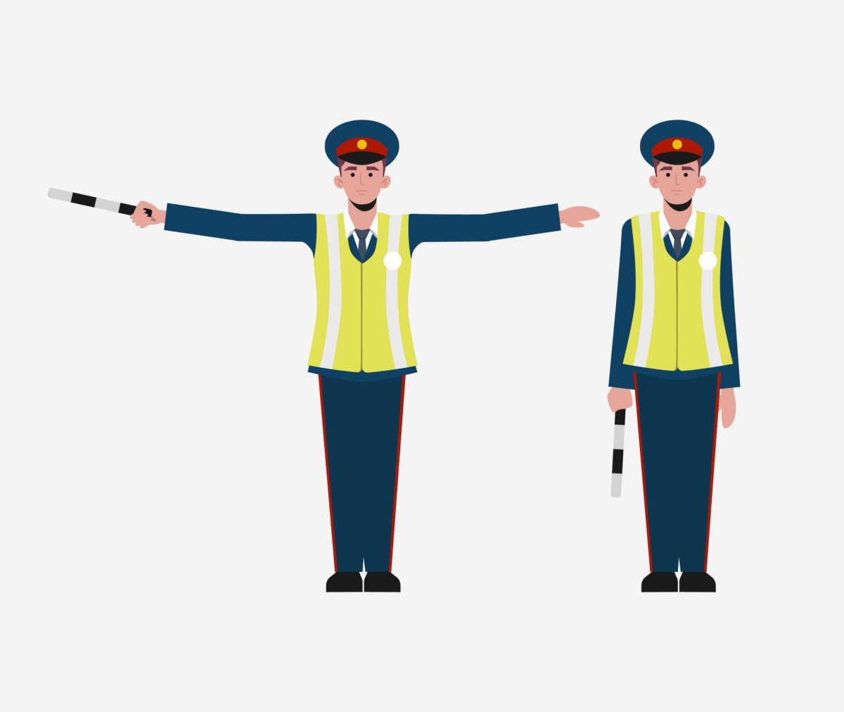 Сигналы регулировщика жезл вверх