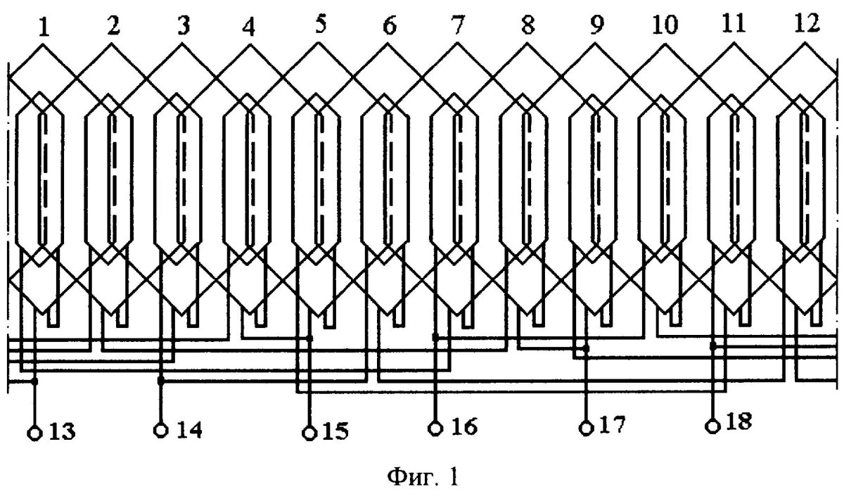 Схема обмотки статора асинхронного двигателя