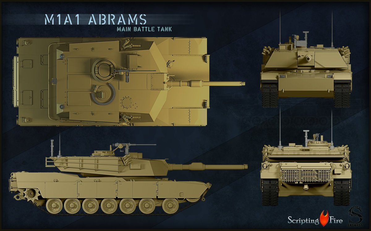 M1a1 Abrams габариты