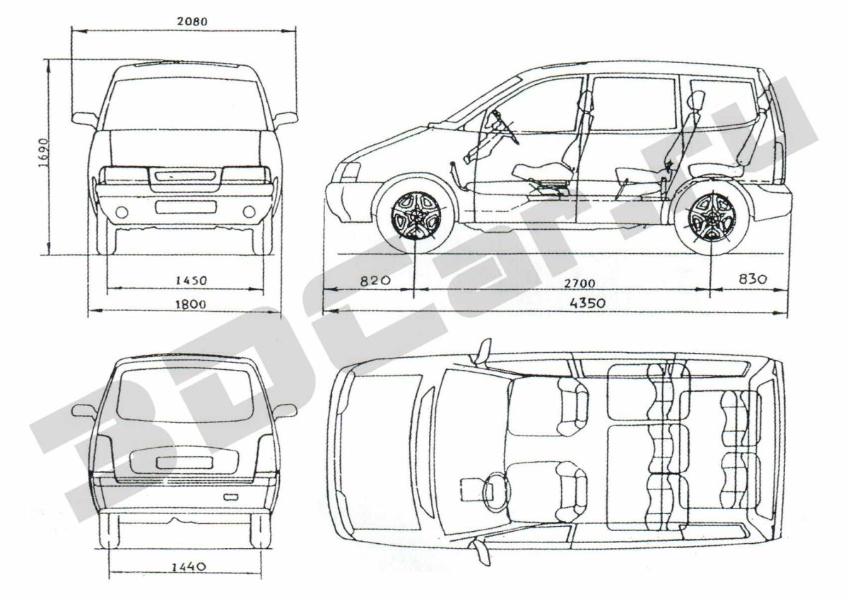 ВАЗ 2120 Надежда габариты