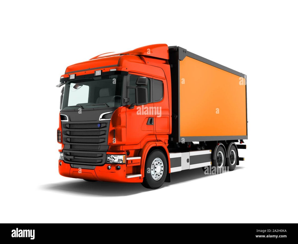 Грузовик фура оранжевый