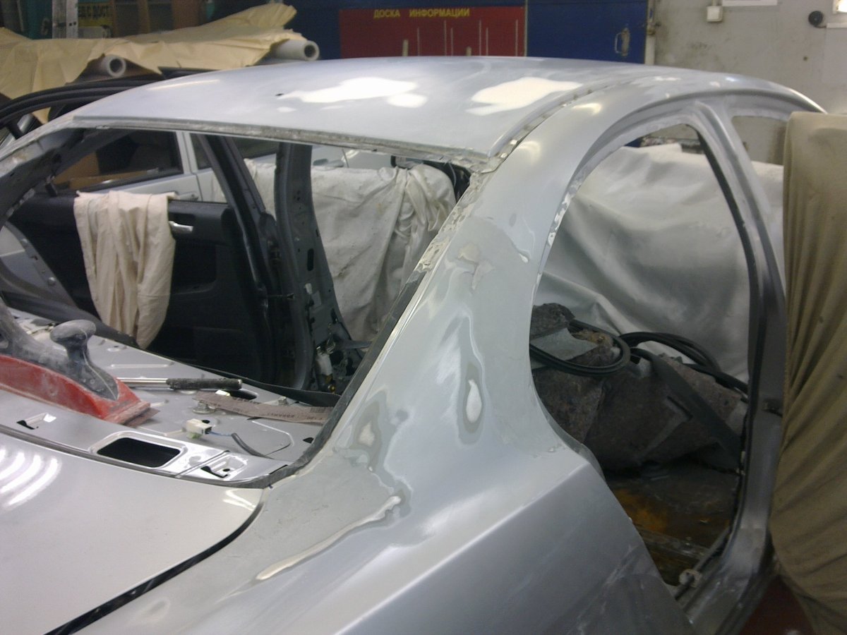 Рихтовка крыши автомобиля