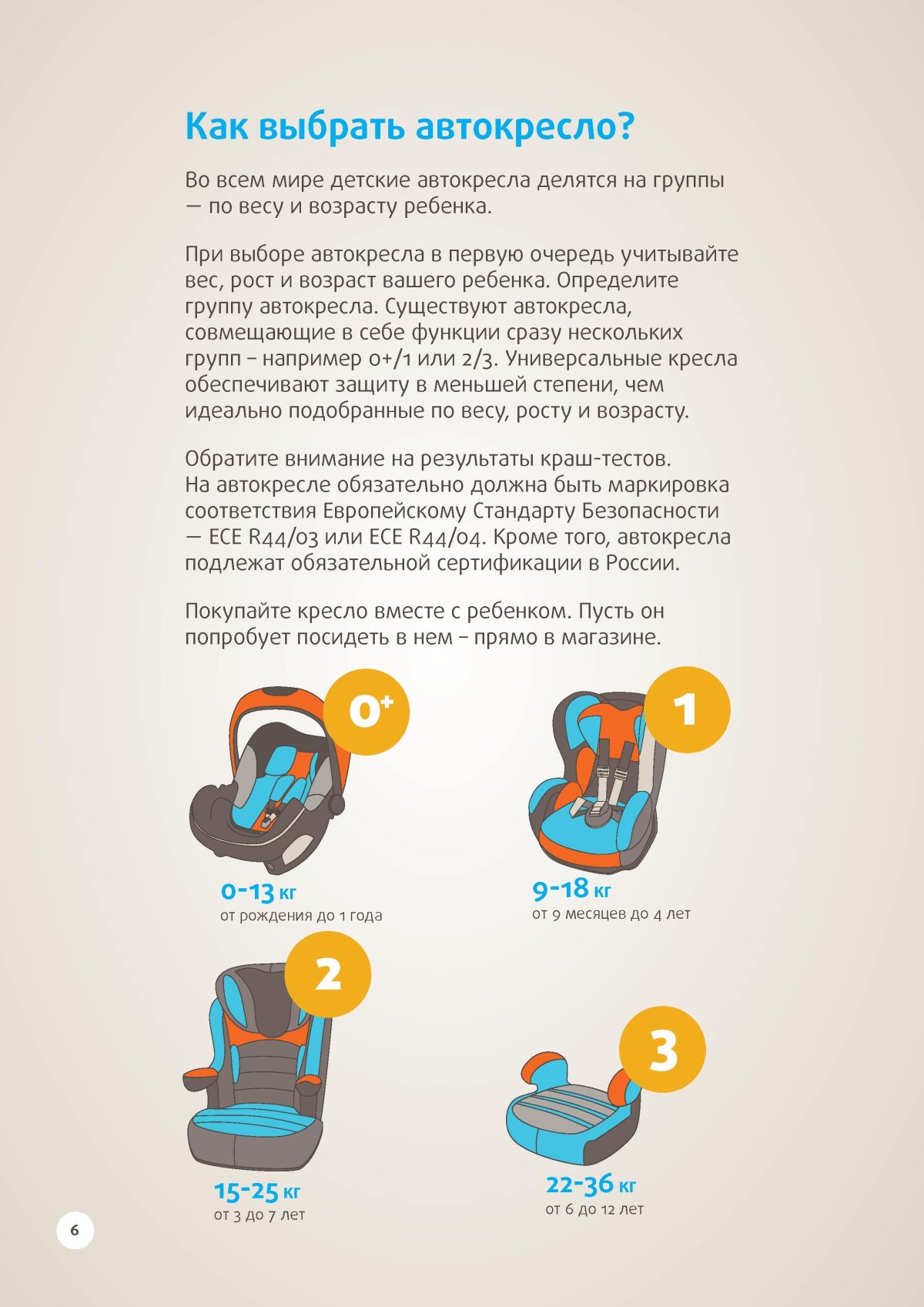 Памятка автокресло для малыша