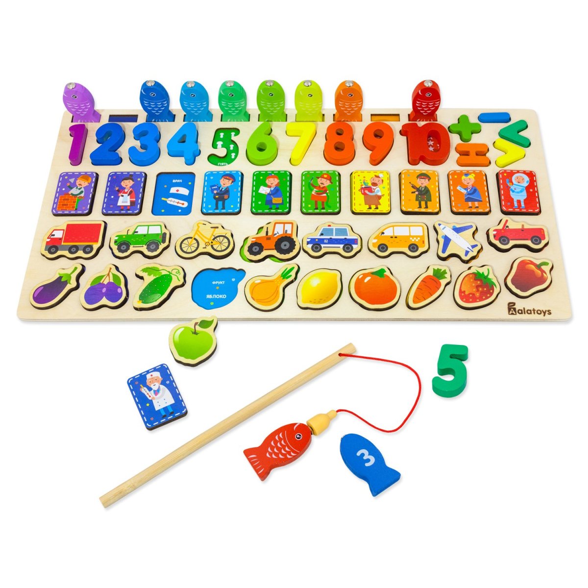 Магнитная рыбалка деревянный Монтессори