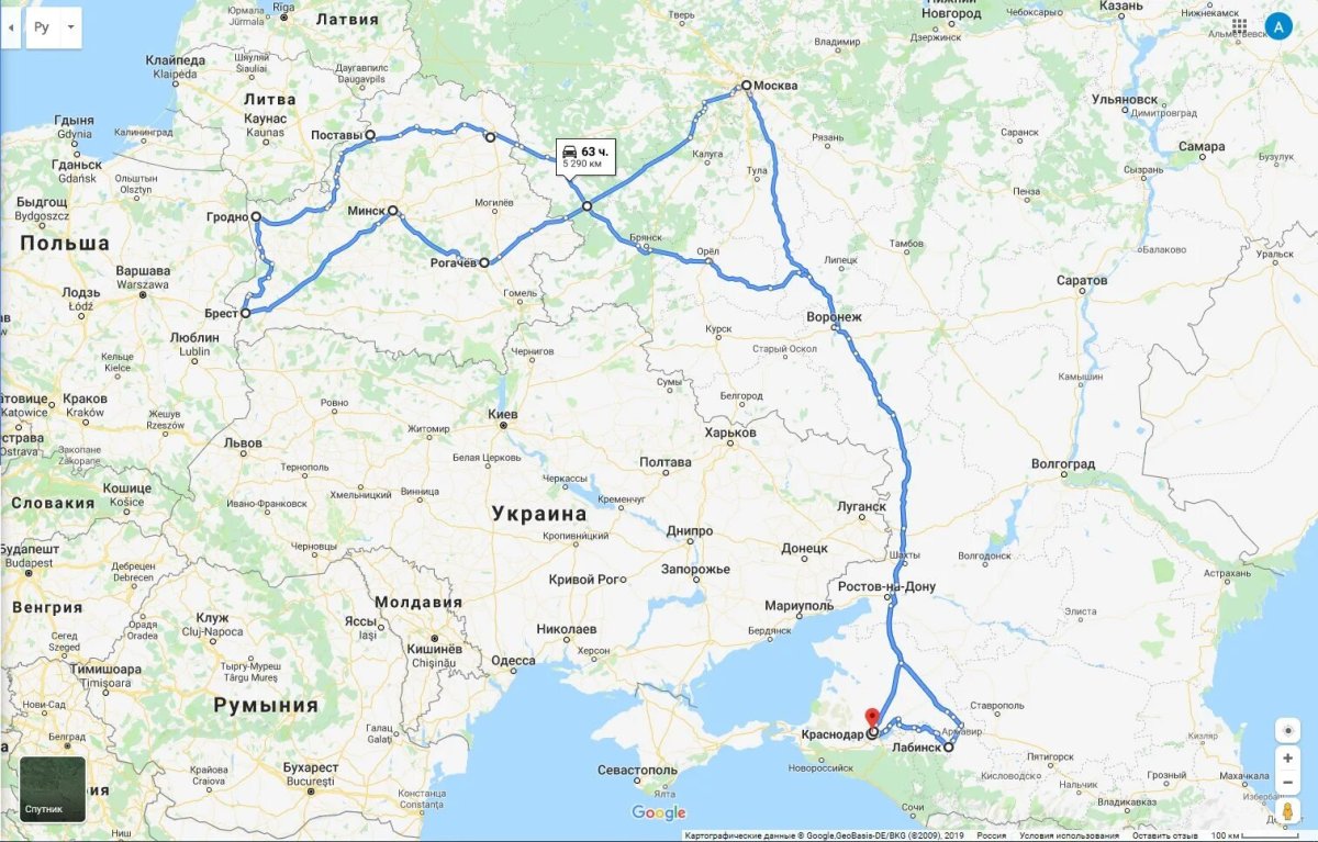 Минск Сочи маршрут