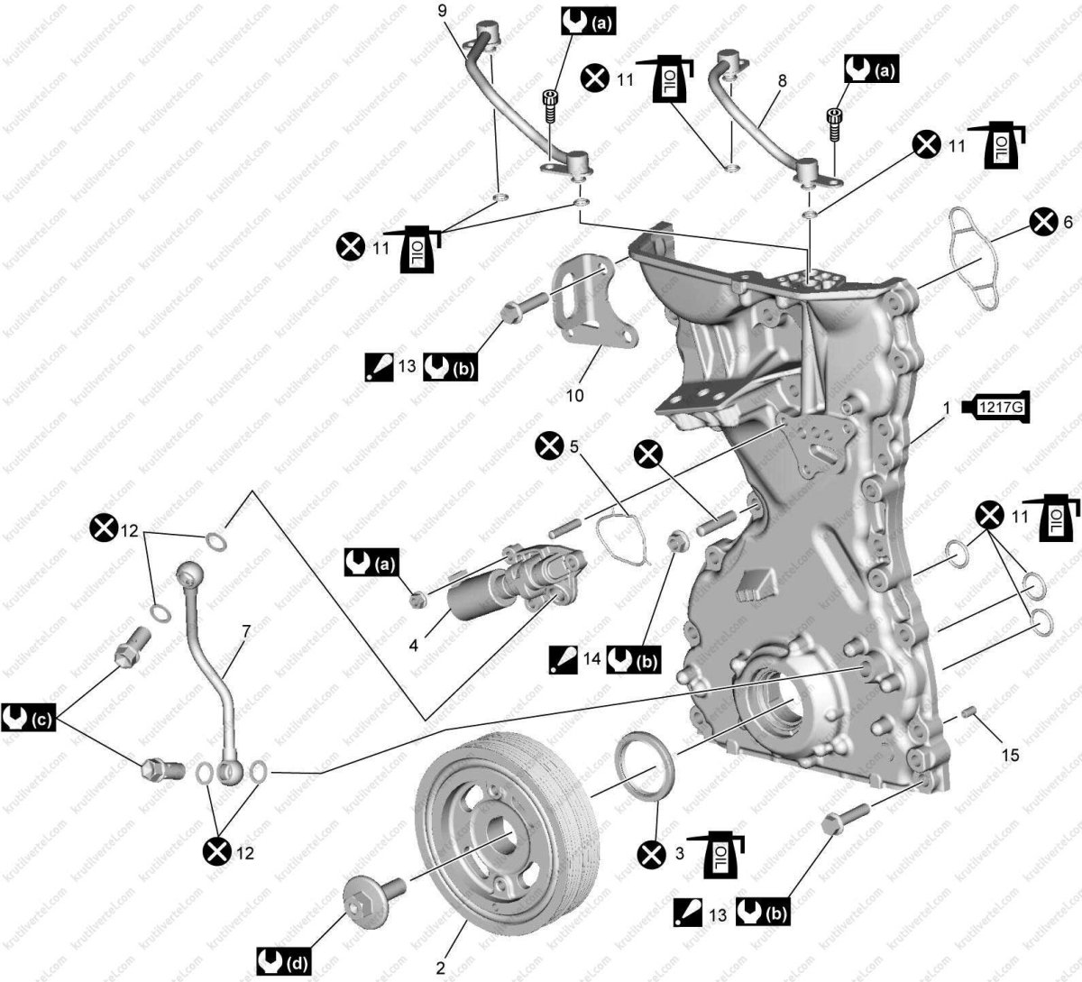 Болты передней крышки двигателя Suzuki Grand Vitara 2.4