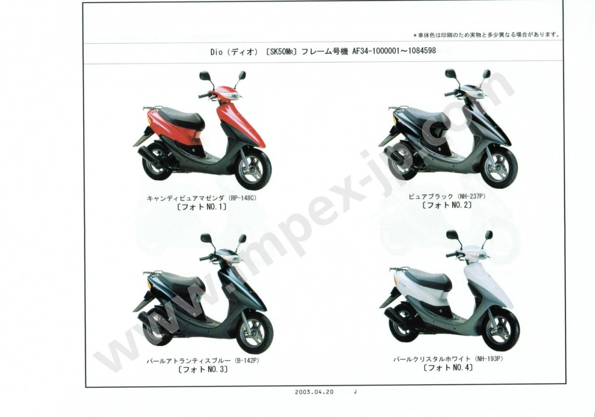 Габариты скутера Хонда дио АФ 34