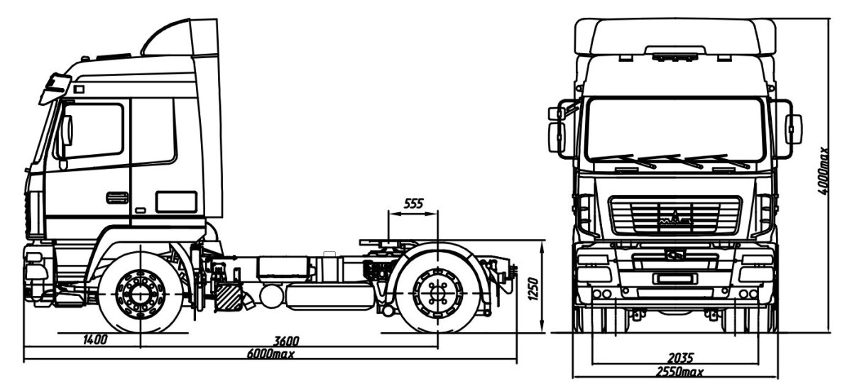 МАЗ 5440 высота седла