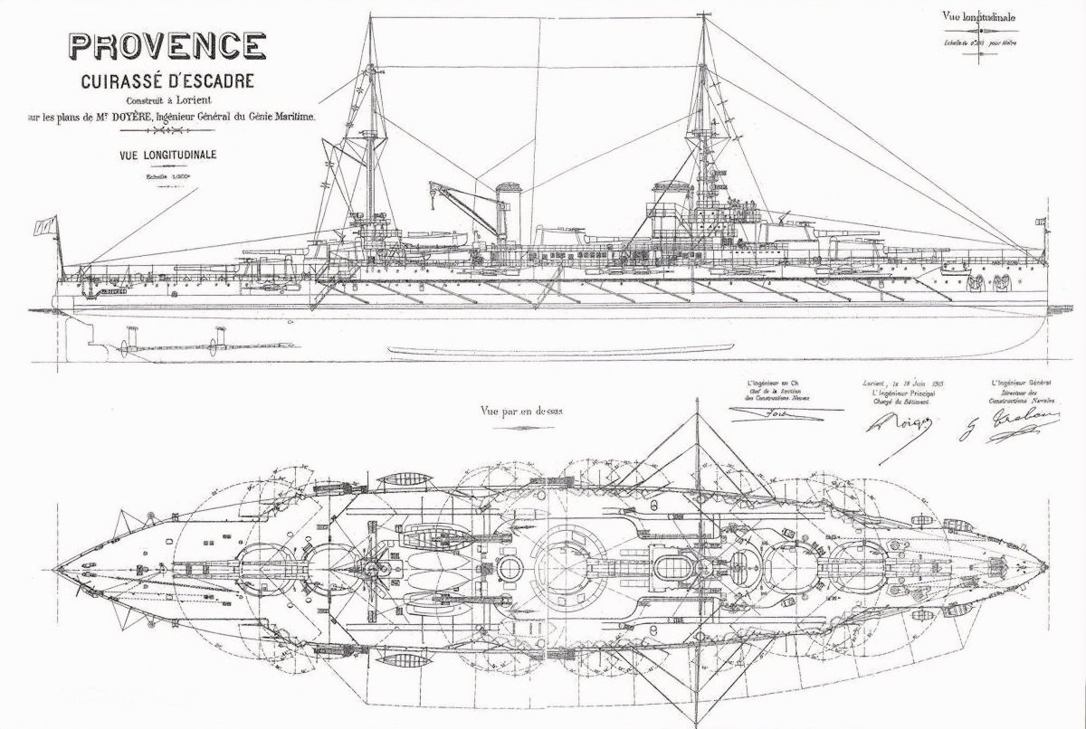 Линейные корабли типа Бретань чертежи