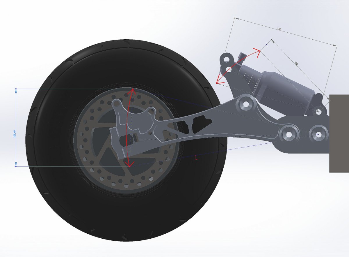 Чертеж задней подвески электросамоката
