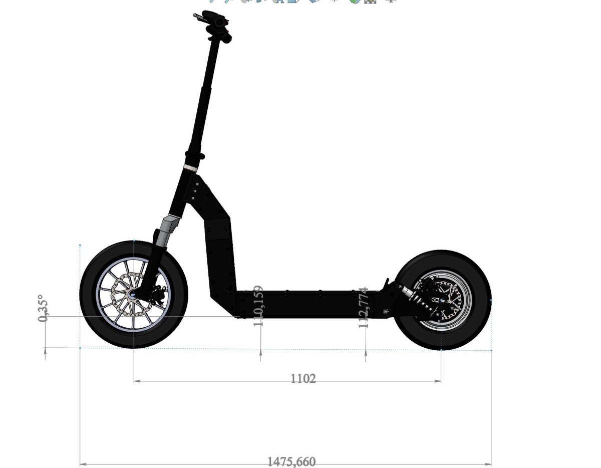 Чертеж электросамоката WS Taiga