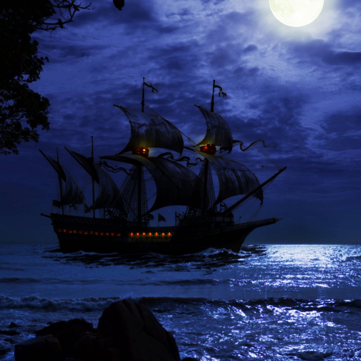 Пиратский корабль Летучий голландец