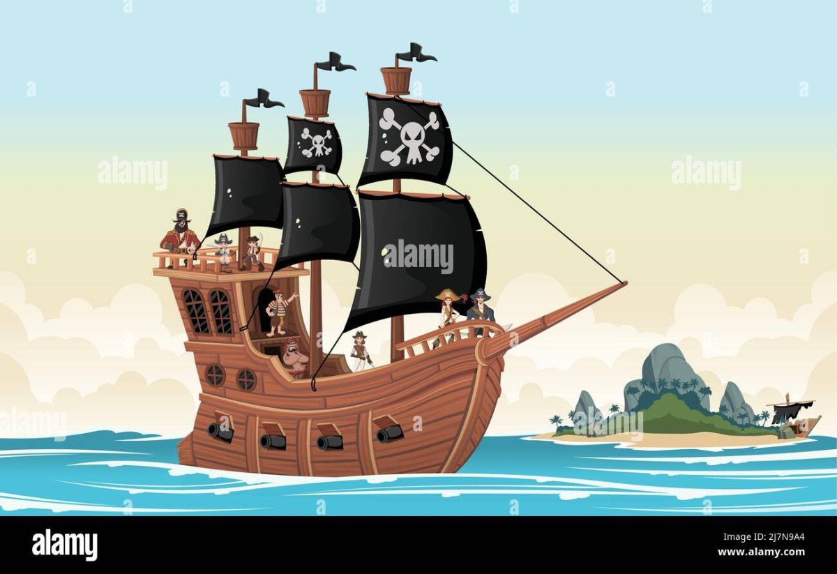 Пиратский корабль мультяшный