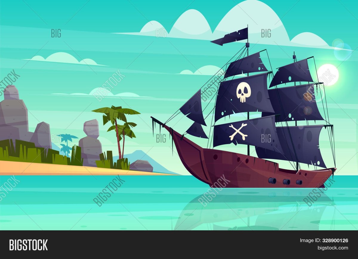 Мультяшные пиратские корабли