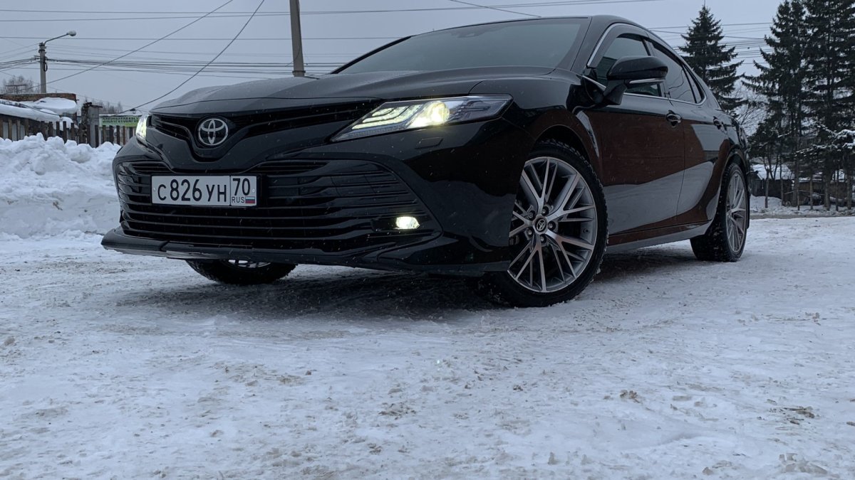 Тонировка передних фар Камри 55