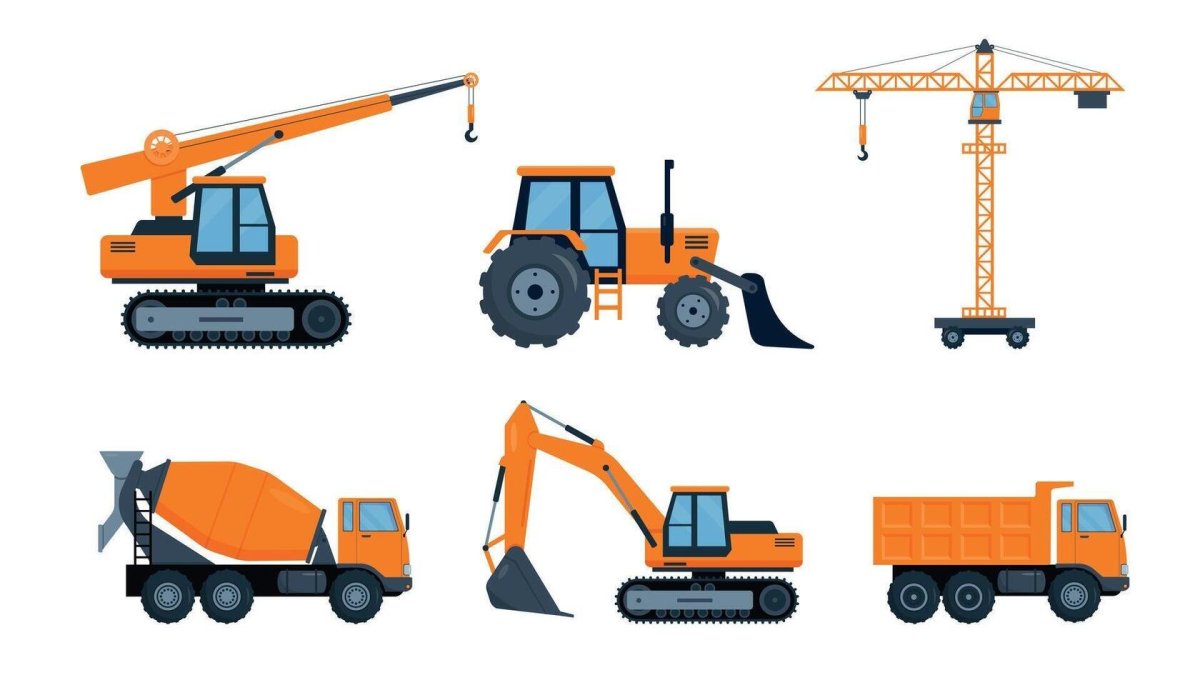 Строительные машины оранжевые