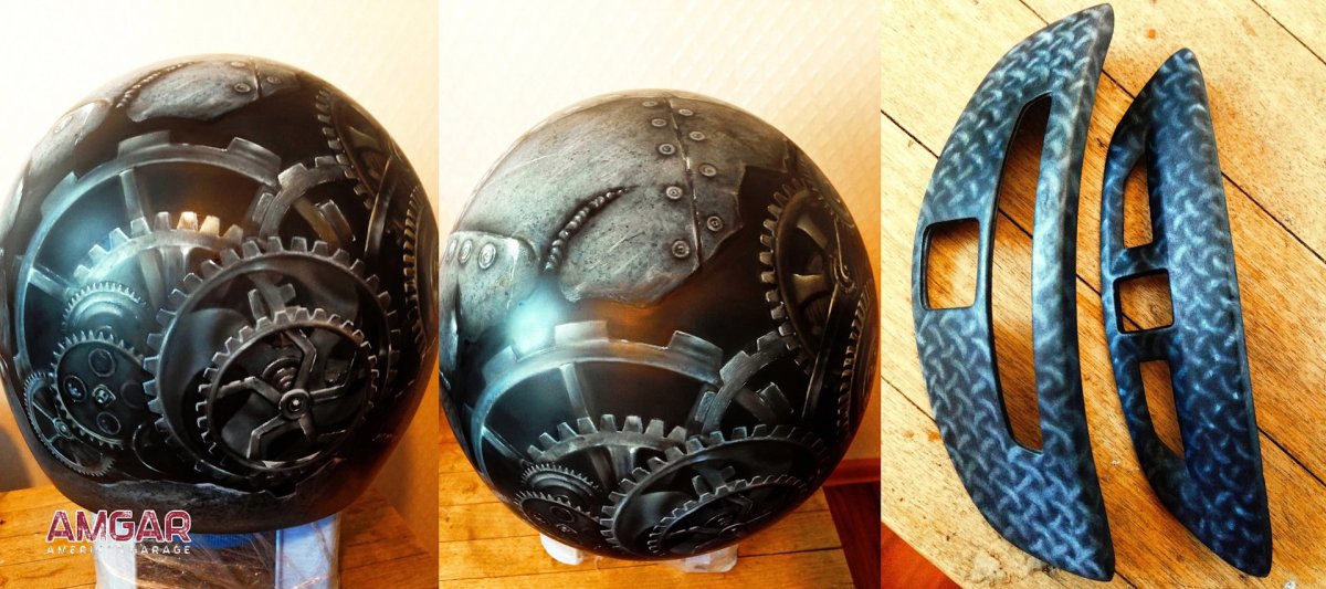 Аэрография на шлеме механика