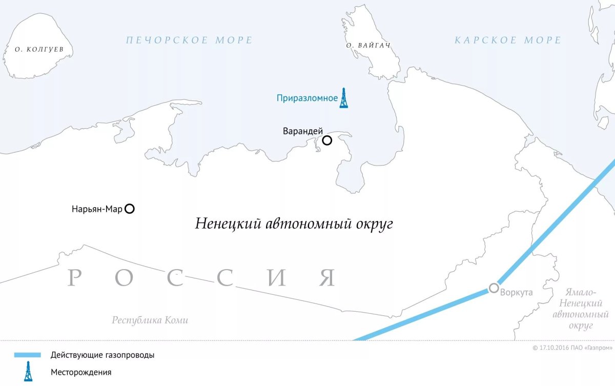 Контурная карта Ненецкого автономного округа
